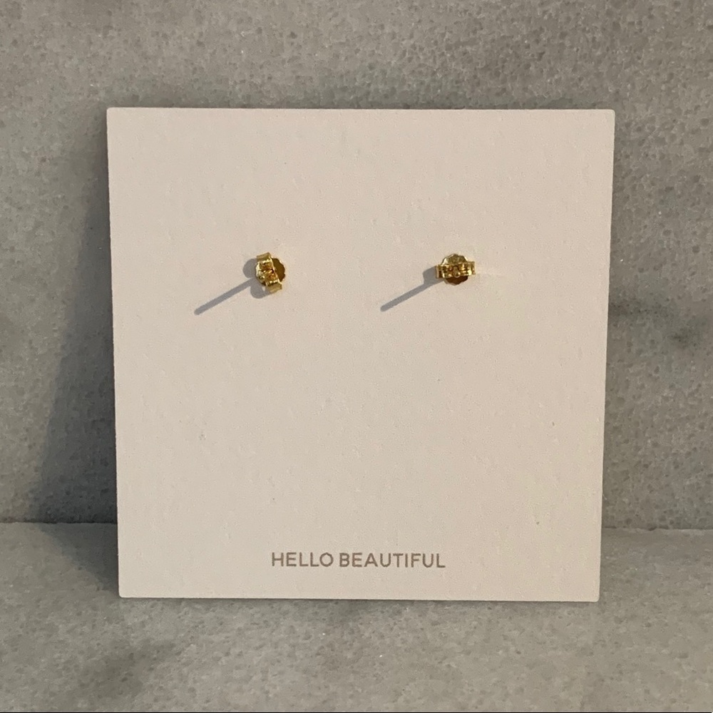 Ella S925 Crystal Gold Chain Hoop Huggie Earrings Bhoh - Picture 2 of 3